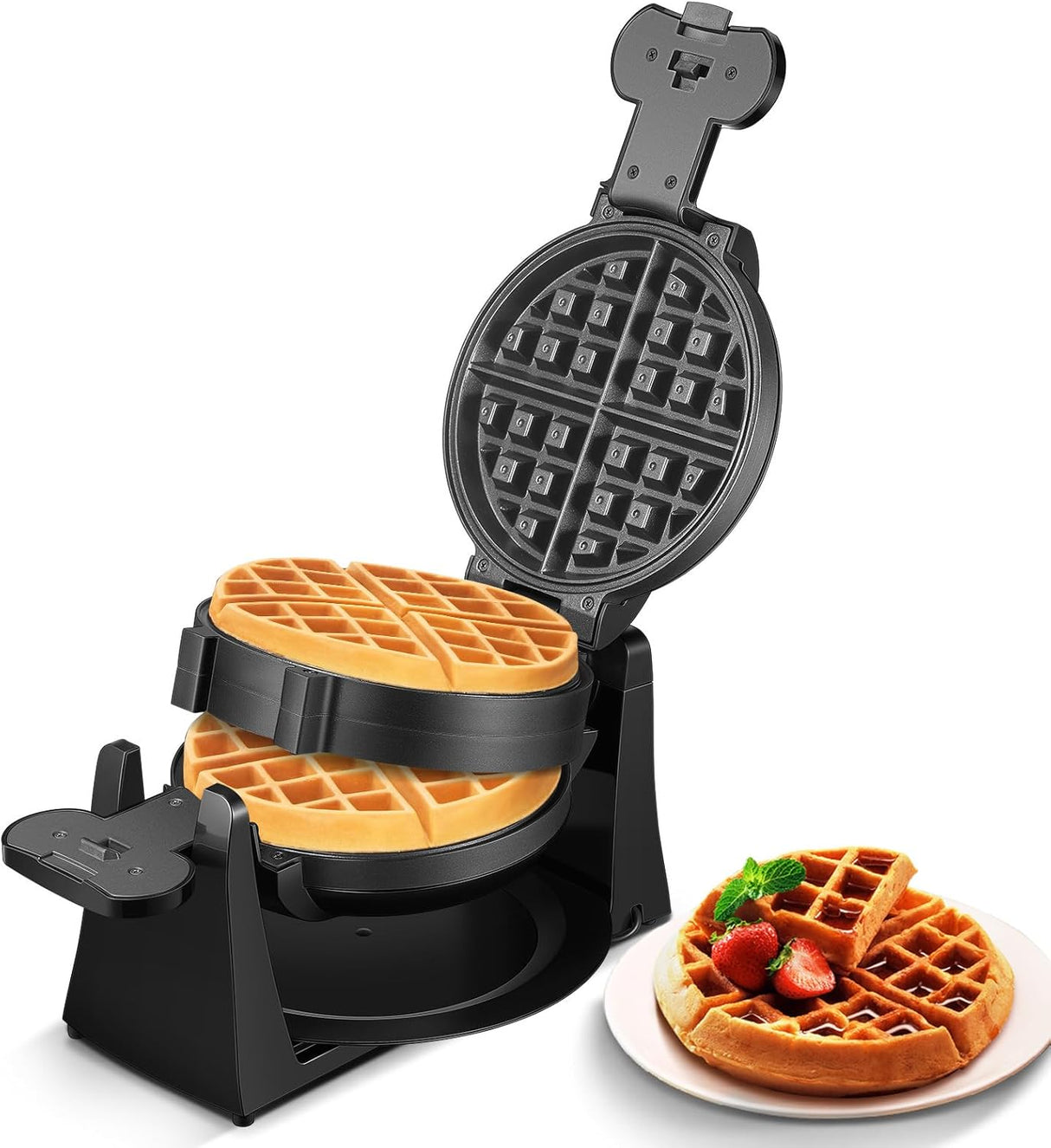 Máquina de Waffles, 1400W, Placas Antiadherentes, Modelo 180°