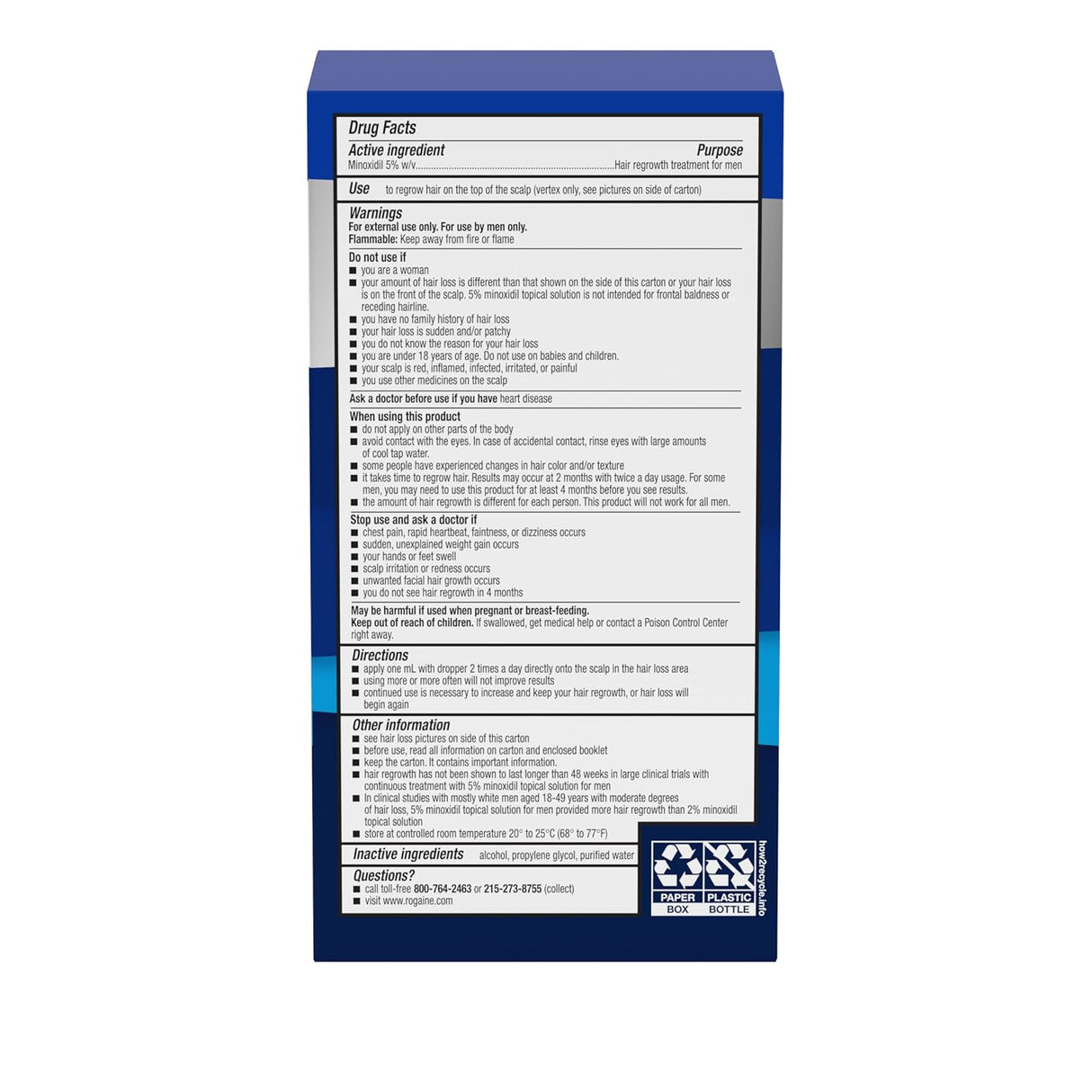 Rogaine Minoxidil 5% Solución Tópica para Hombre, 2 fl oz