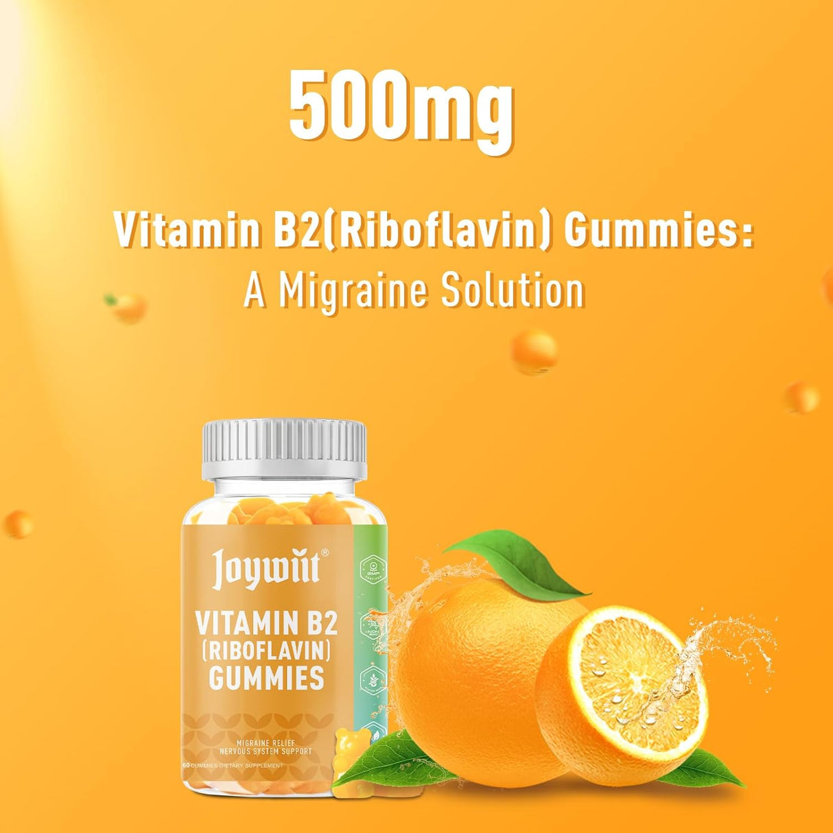 Suplemento Gomitas de vitamina B2 Riboflavina de 500 mg 60u