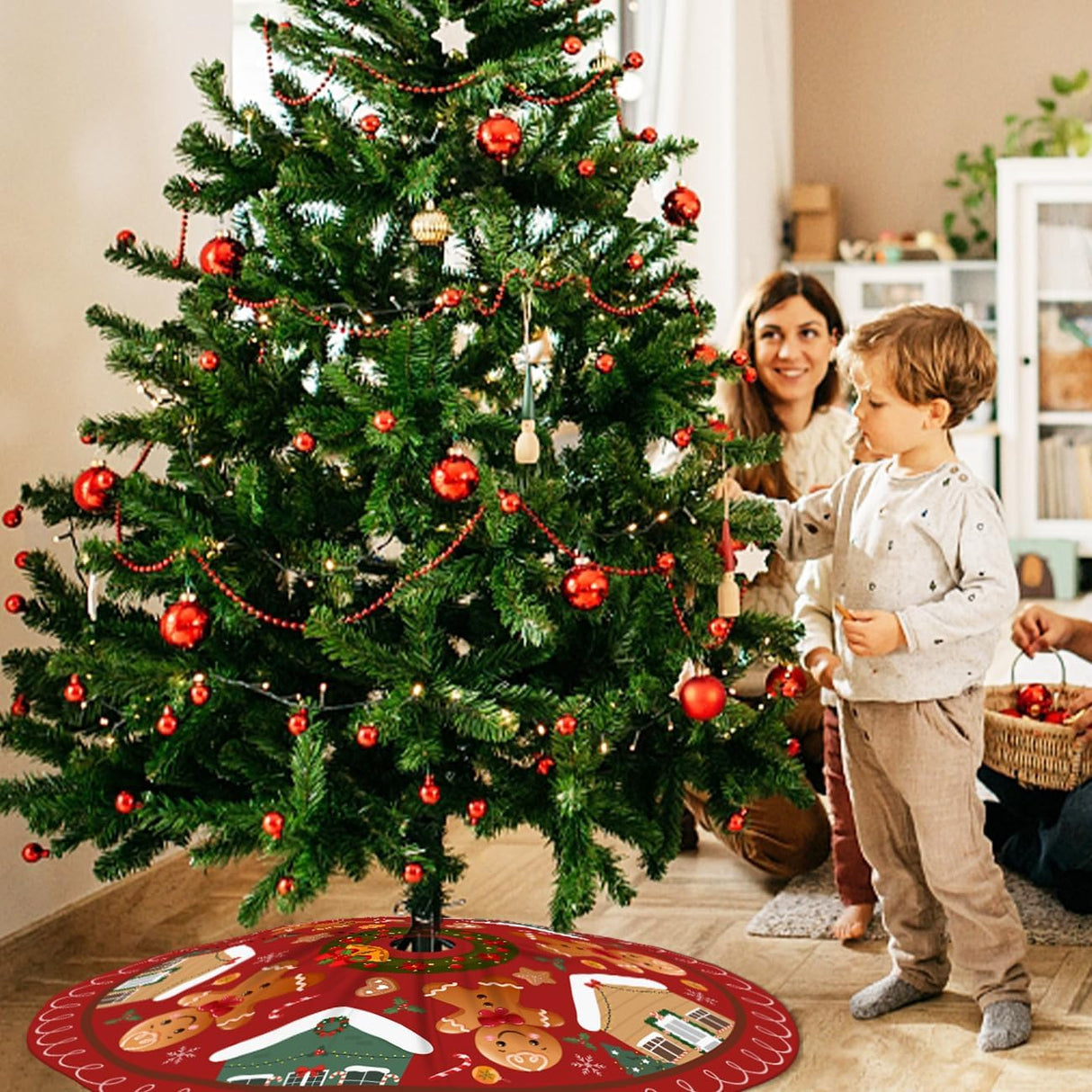 Funda de Árbol de Navidad 48 Gingerbread Casa Decorativa