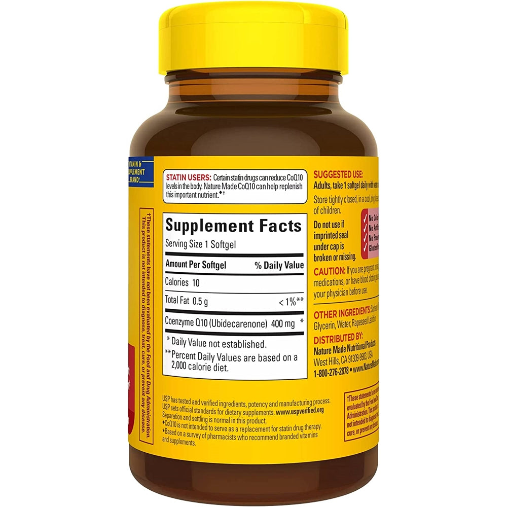 Suplemento CoQ10 (Coenzima Q 10) 400 mg de gel 40 unidades.