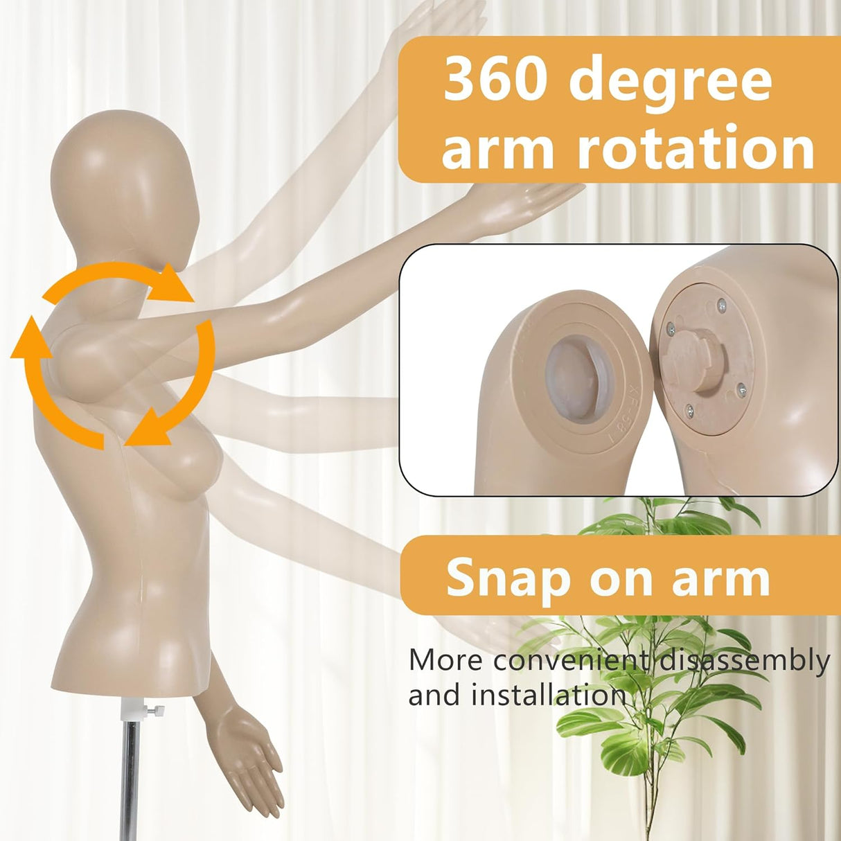 Maniquí Femenino Ajustable 39-56 con Base de Metal