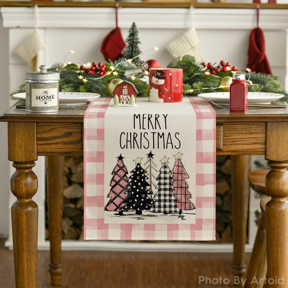 Camino de mesa Artoid Mode, motivos navideños, 13 x 72 pulgadas