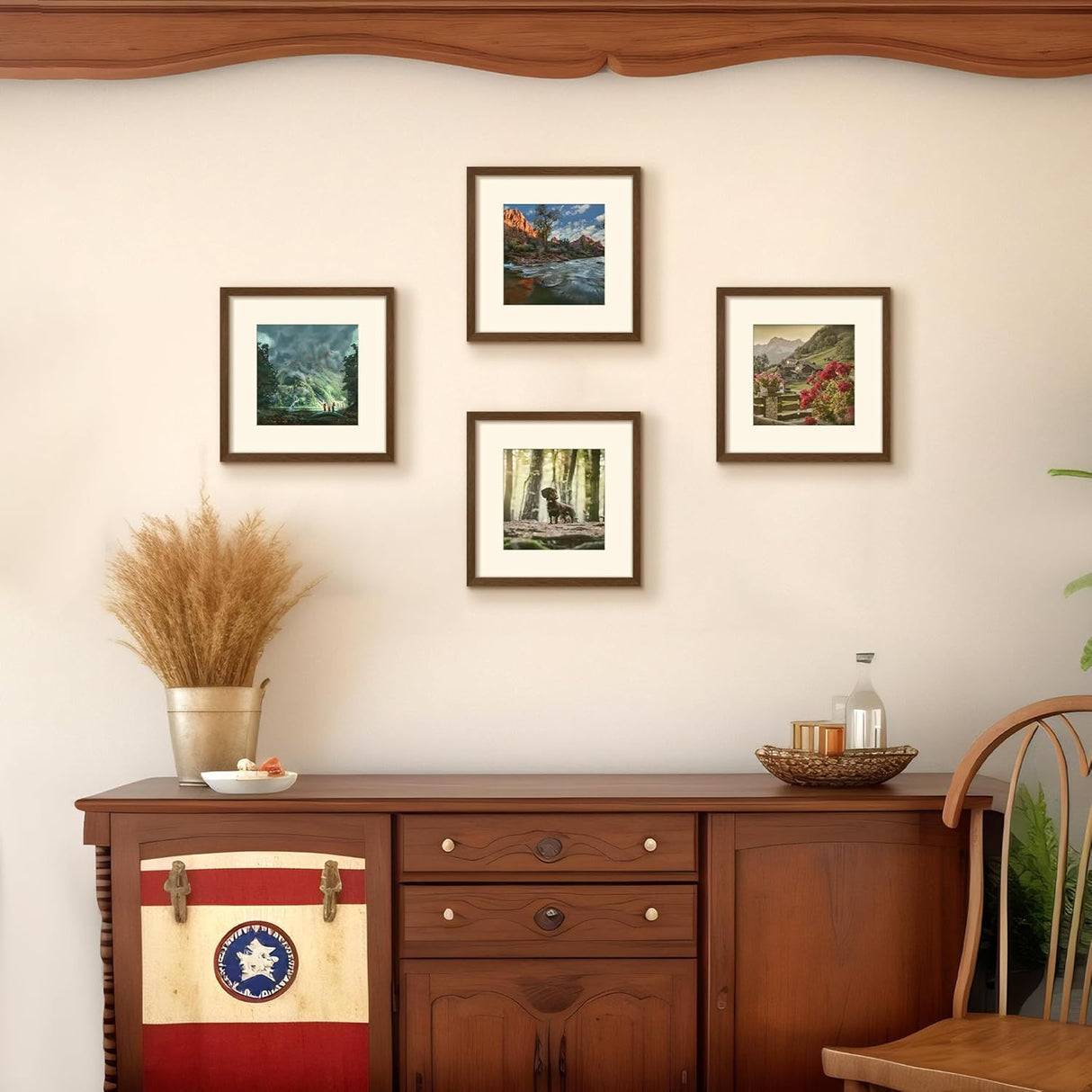 Marco de fotos 12x12, muestra fotos 8x8 con o sin mat, modelo 12x12