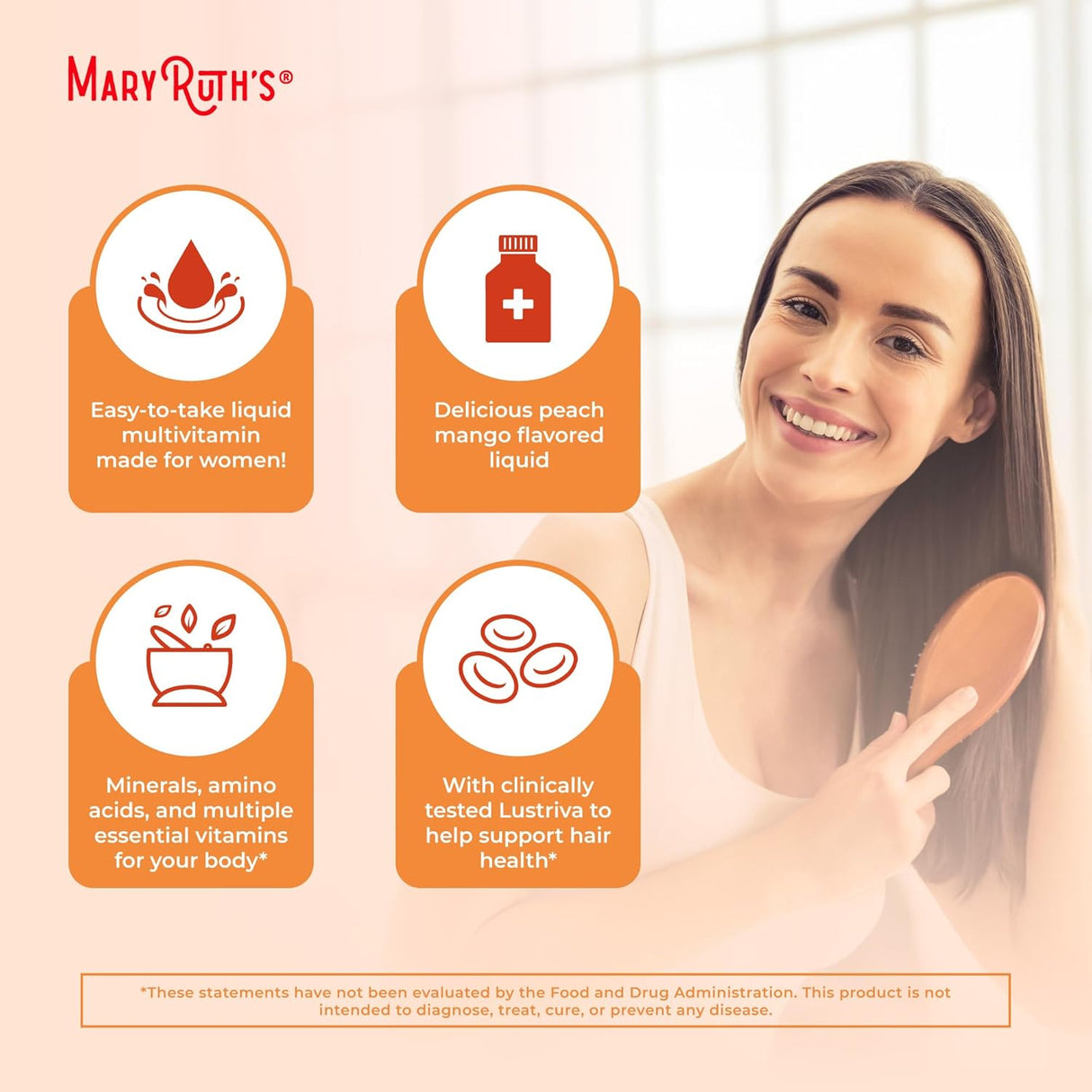 Multivitamínico Líquido MaryRuth's + Lustriva para Mujeres 15.22 oz