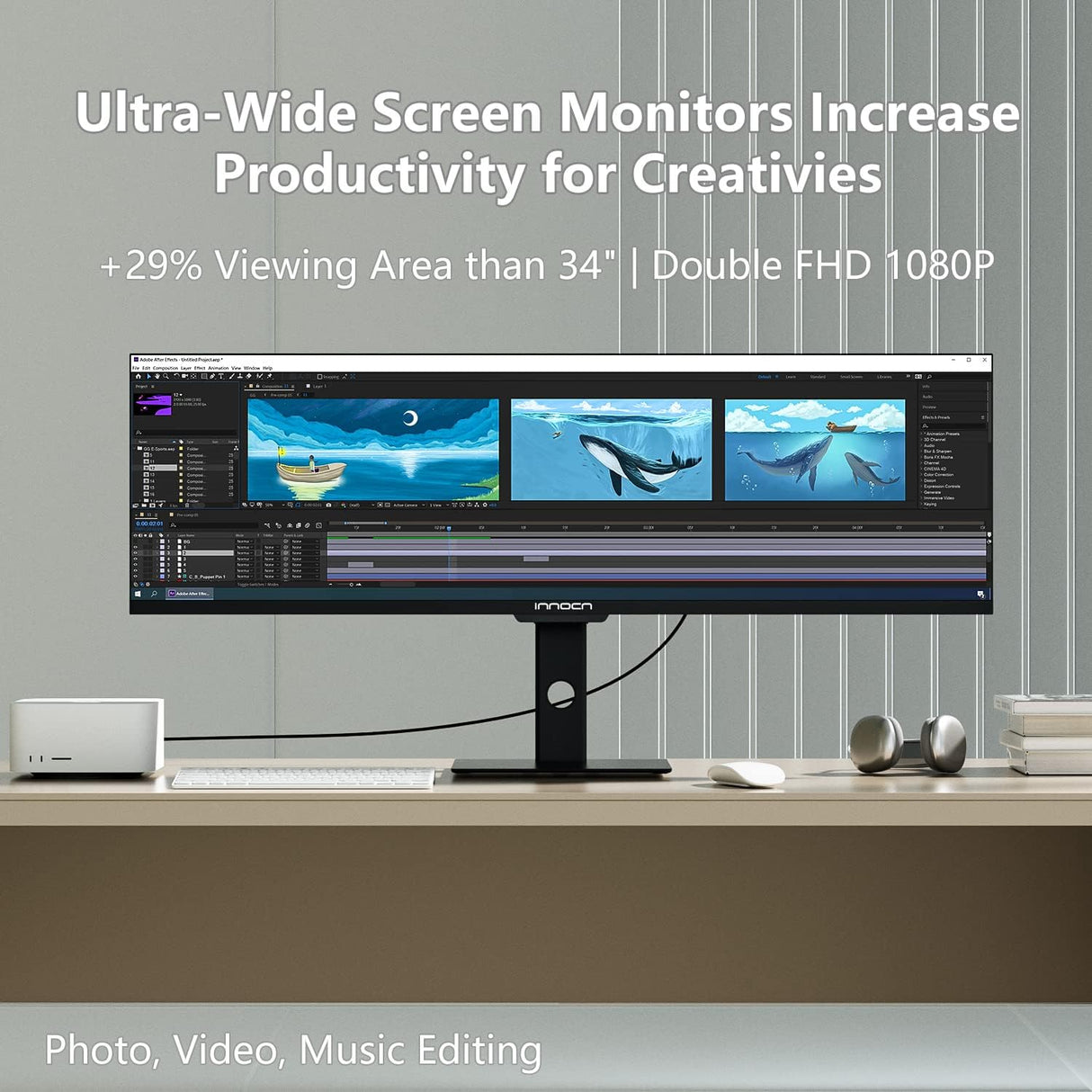 Monitor ultraancho 44C1G de 43.8 pulgadas WFHD Packard Bell