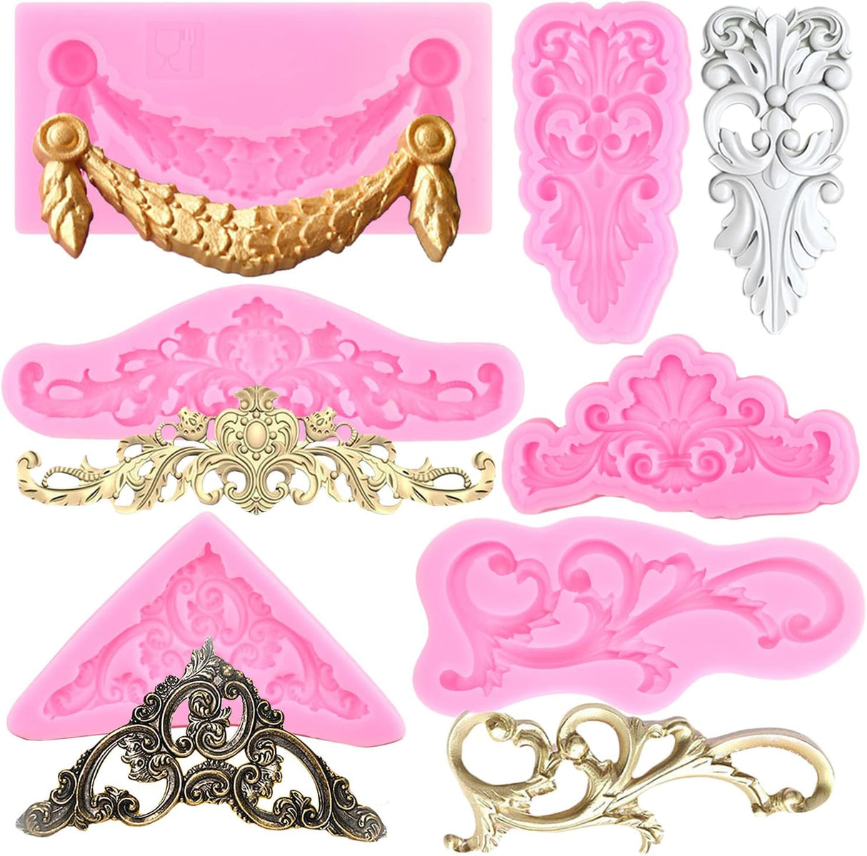 Molde de fondant barroco para fondant decoración de pasteles