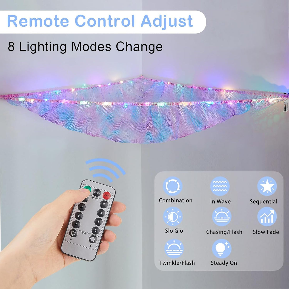 Hamaca para Peluches Basumee con Luz LED y Control Remoto