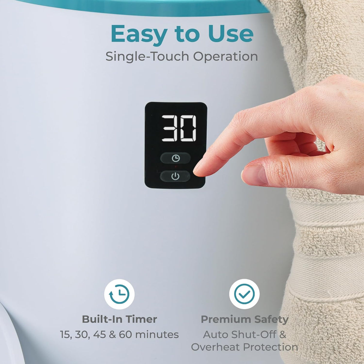 Calentador de toallas SereneLife, lujo, apagado automático, 2 toallas