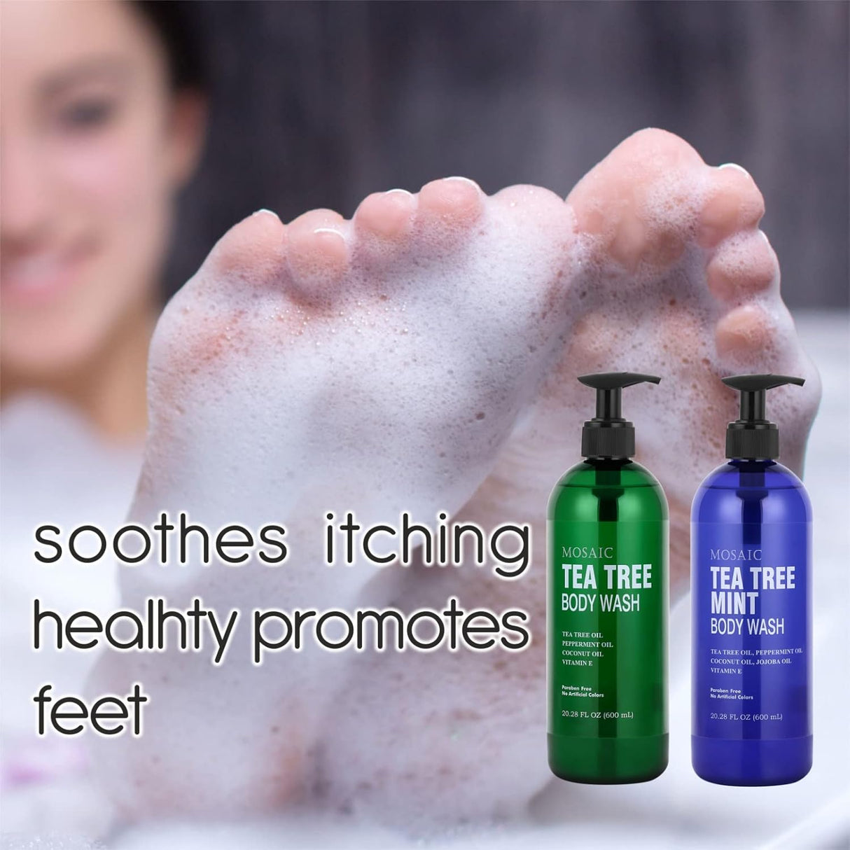 Gel de ducha de árbol de té con vitamina E paquete de 2