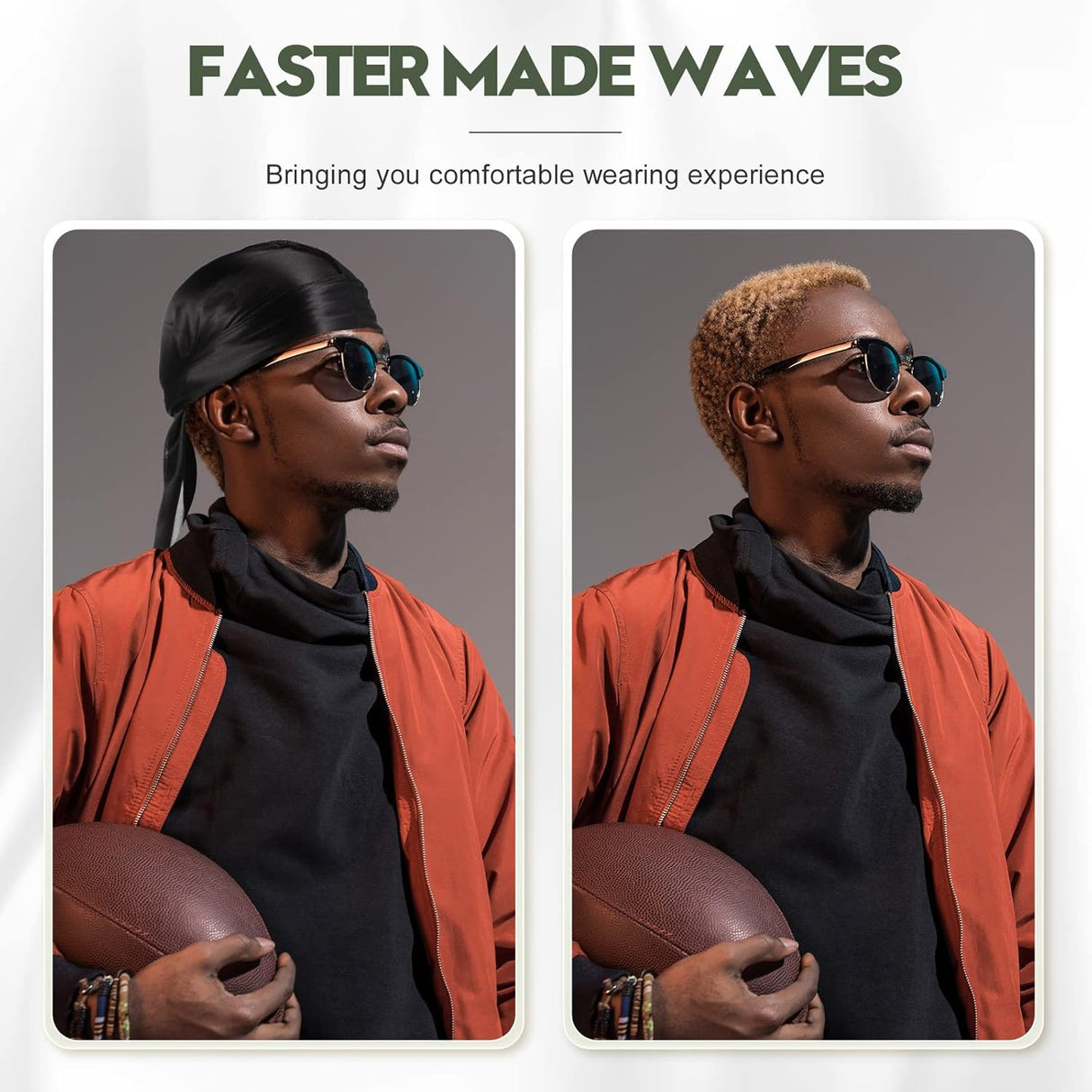 Durags Tarpop 6 Pcs para Hombre, Silky, Camuflaje, Largo y Ancho