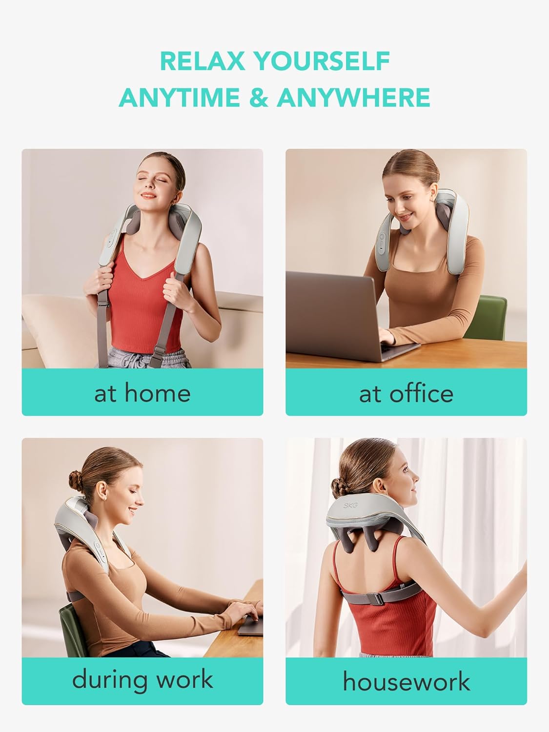 Masajeador de Cuello SKG, Shiatsu con Calor, H5 Mini