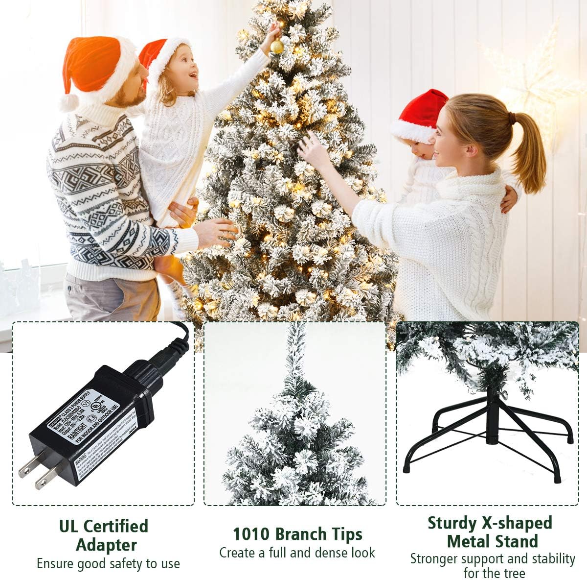 Árbol de Navidad Artificial Nightcore 7.5FT, 450 Luces LED