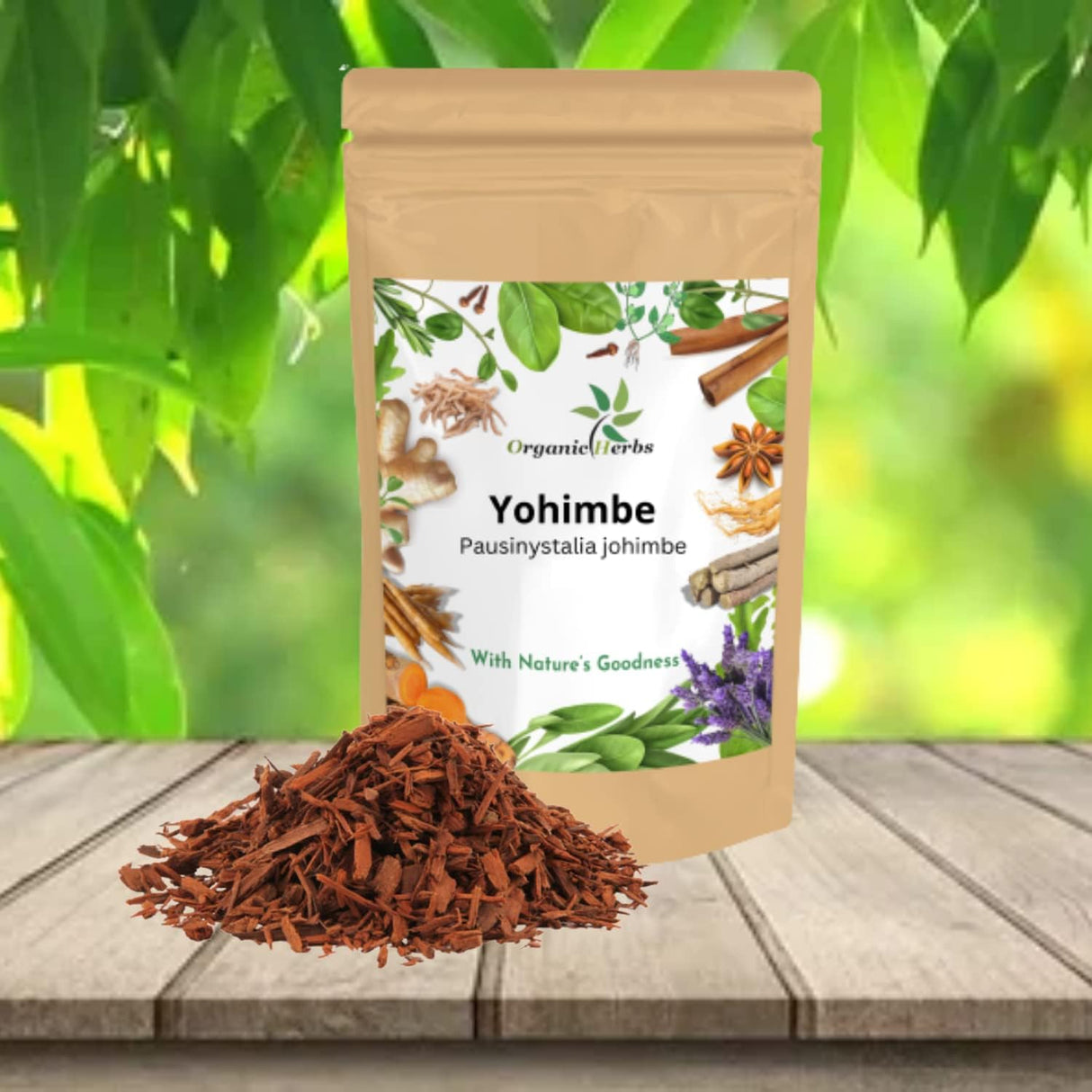 Suplemento Organic Herbs Extracto ayurvédico de Yohimbe 185g