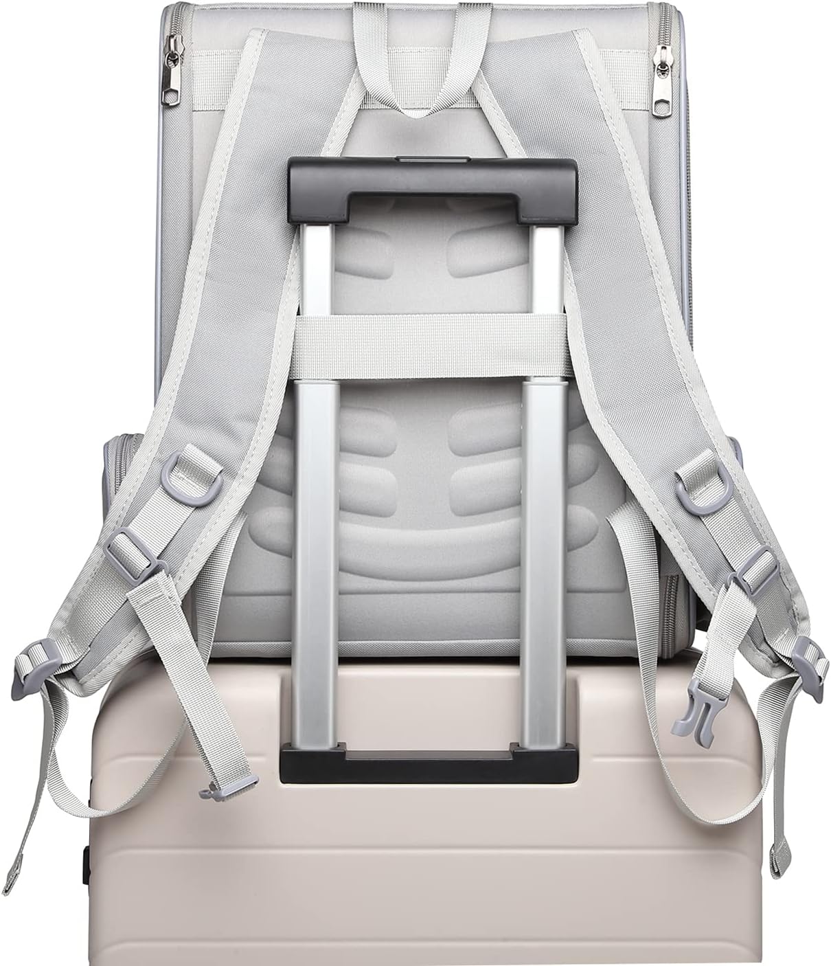 Mochila para transporte de gatos color gris