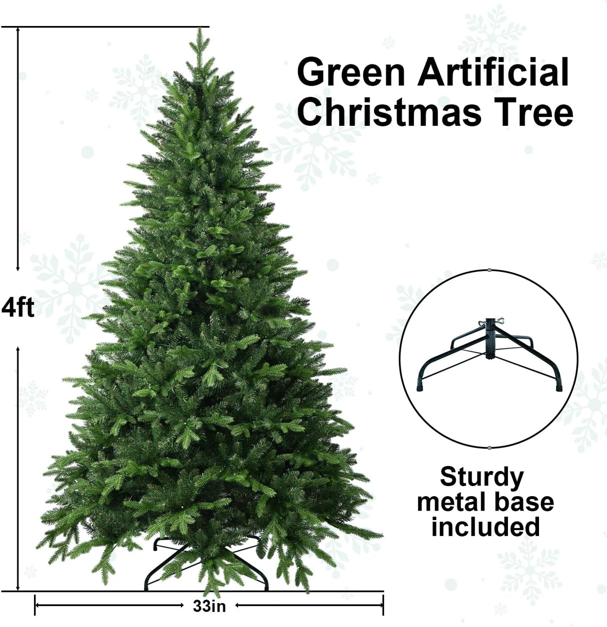 Árbol de Navidad Artificial 4FT, 668 Puntas, Premium Spruce