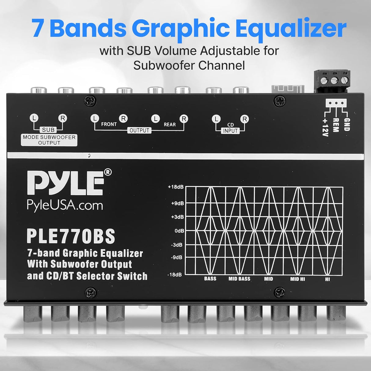 Ecualizador gráfico de 7 bandas PYLE PLE770BS