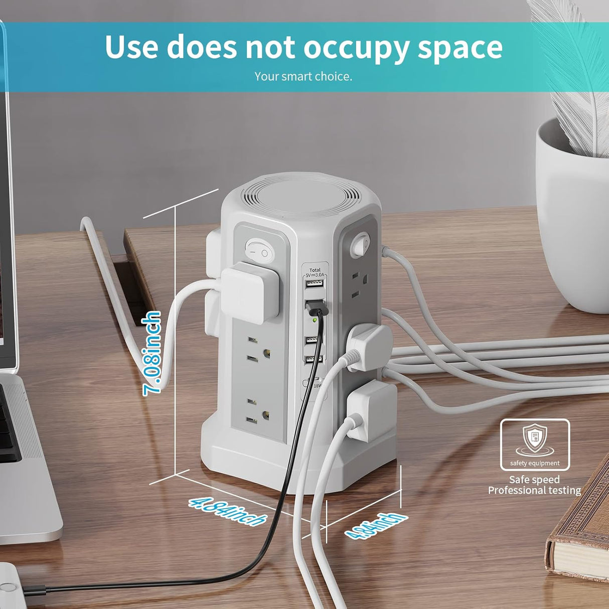 PASSUS - Regleta de alimentación con protector de sobretensiones