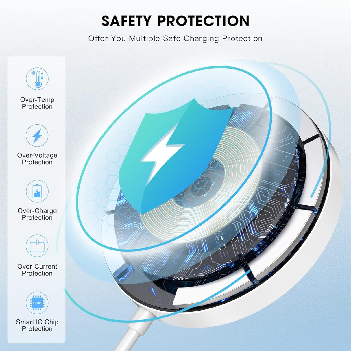 Cargador inalámbrico magnético blanco