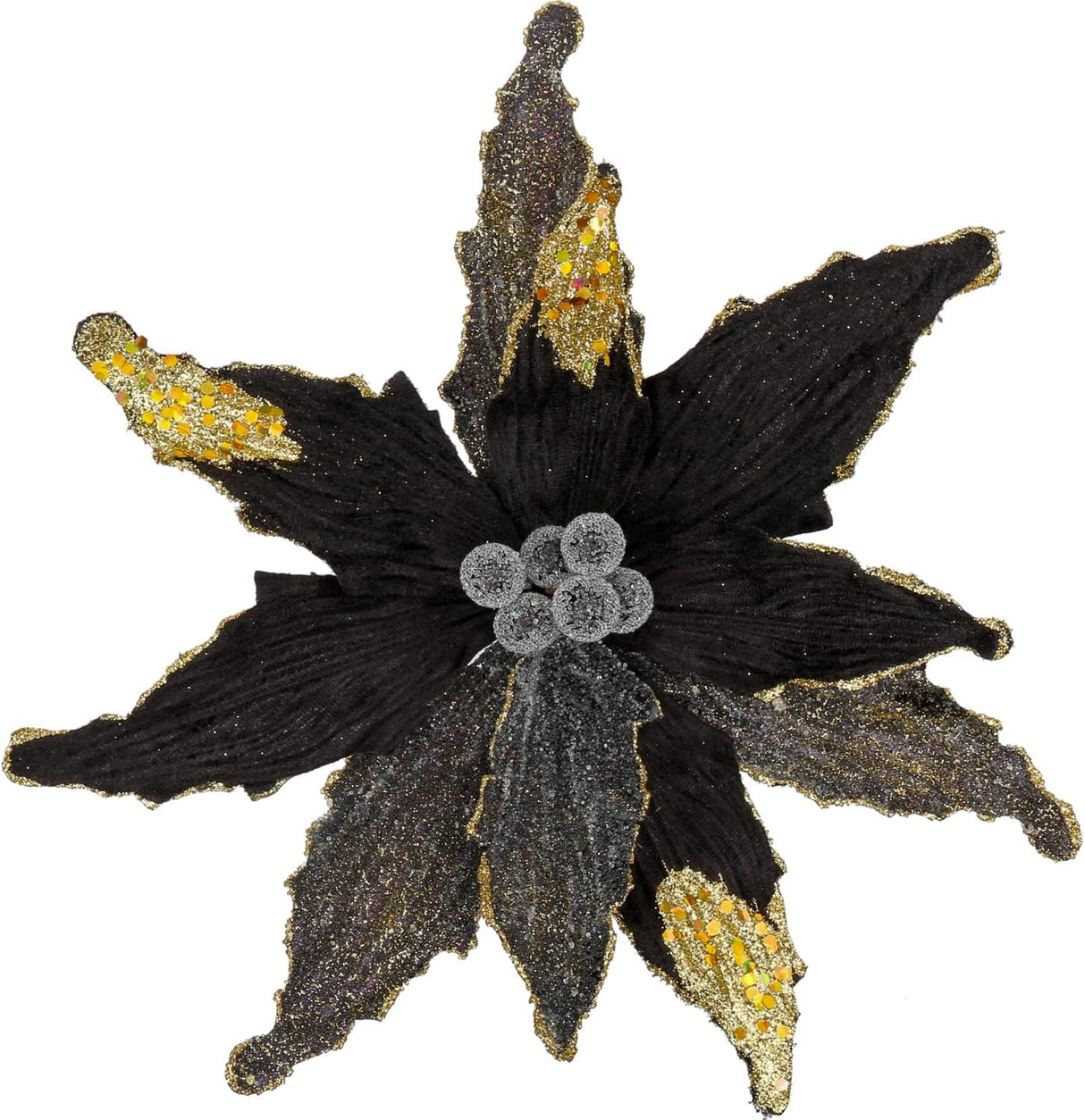 Flores Poinsettia Grandes Briful, Set de 4, 12'' Artificiales