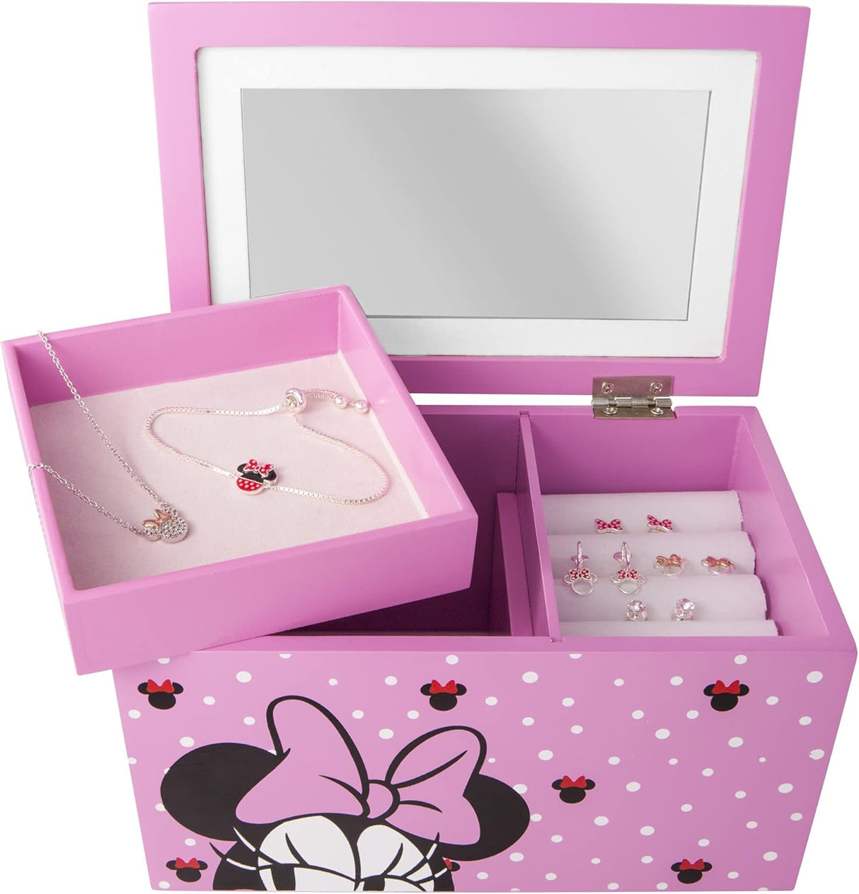 Caja organizadora de joyas de Minnie Mouse, modelo VX700651L