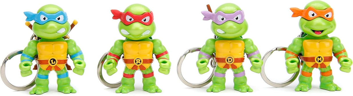 JadaToys Figuras Coleccionables TMNT 2.5 4-Pack con llavero