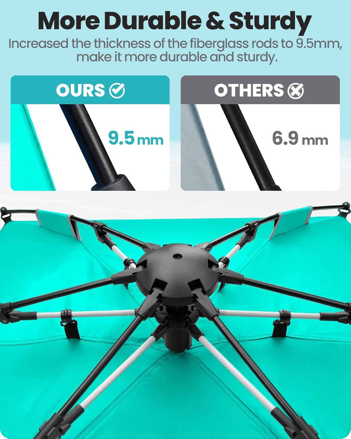 Tienda de Playa con Tecnología Blackout, Protección UV 50+