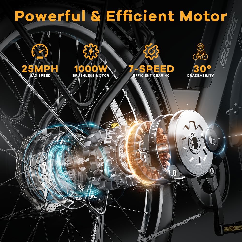 Bicicleta Eléctrica 1000W, Batería Removible, 26 Montaña