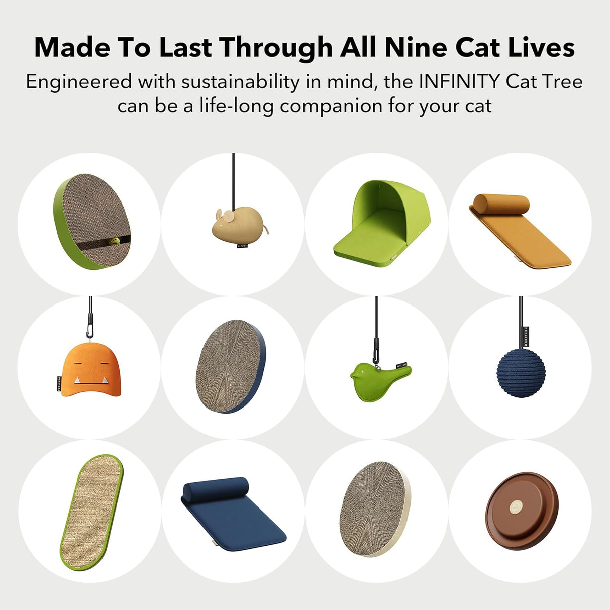 Torre de árbol para gatos de interior diseño modular