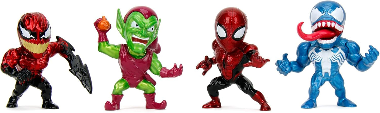 Figuras de Metal Spider-Man 4-Pack Jada – Marvel, 2.5” Colección