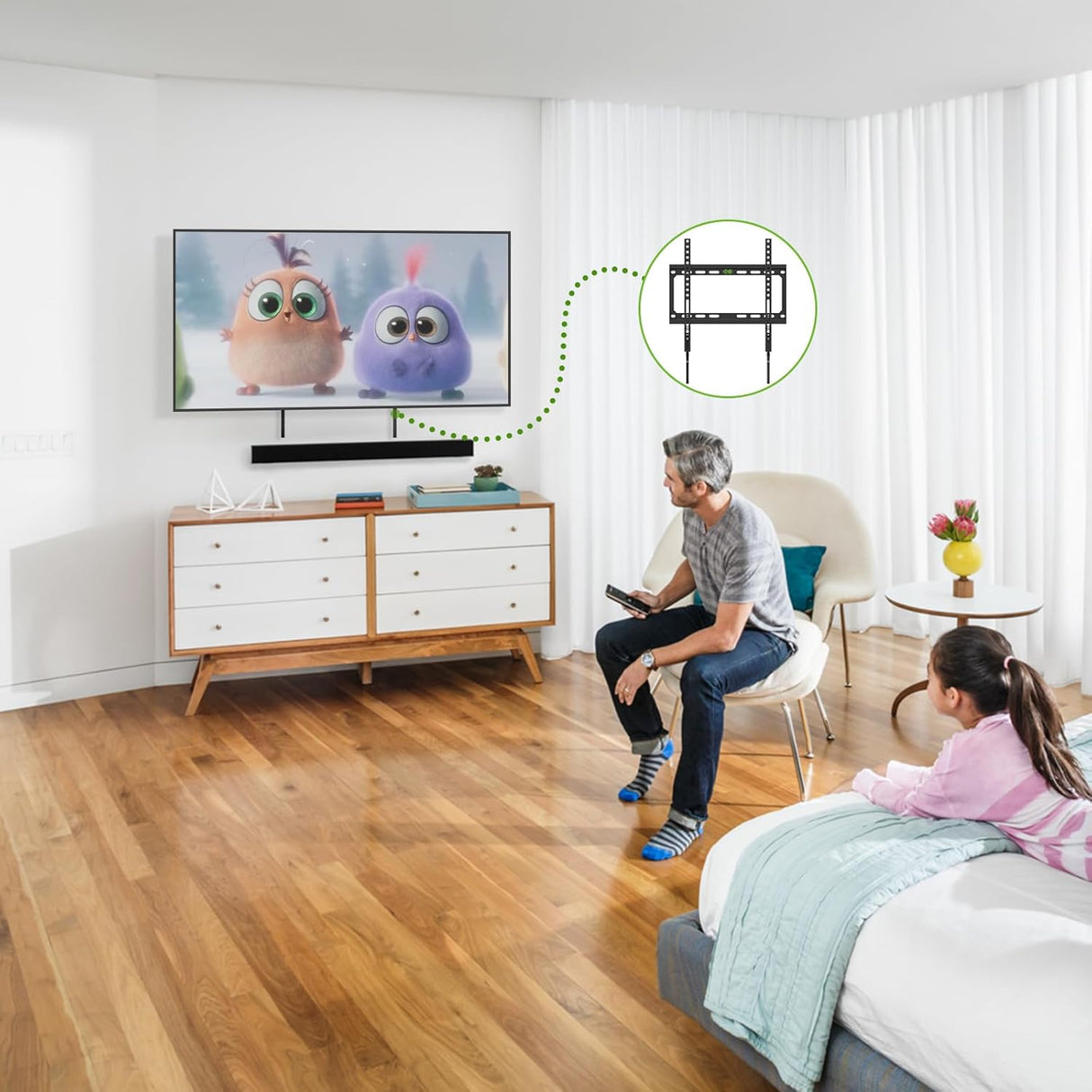 Soporte de TV USX, fija, hasta 60, VESA 400x400mm, 99lbs