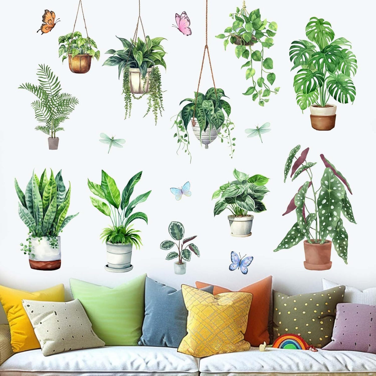 Vinilos de Pared Plantas Colgantes - Decoración Tropical