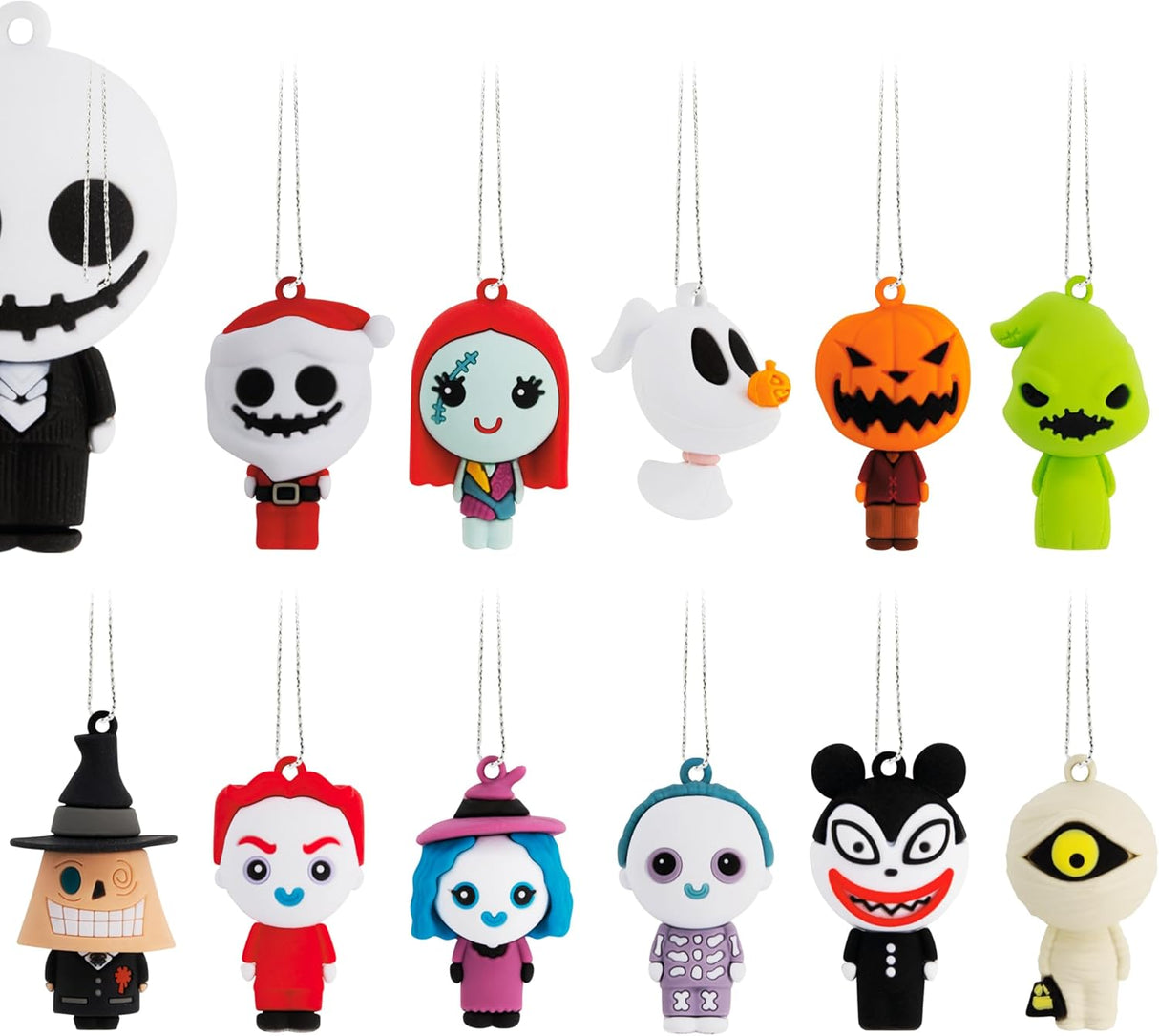 Mini árbol de Navidad Hallmark con 12 adornos de pesadilla