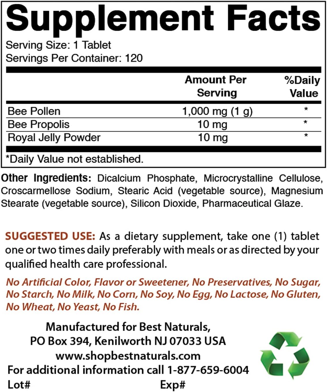 Suplementos Alimenticios Complejo de polen de abeja