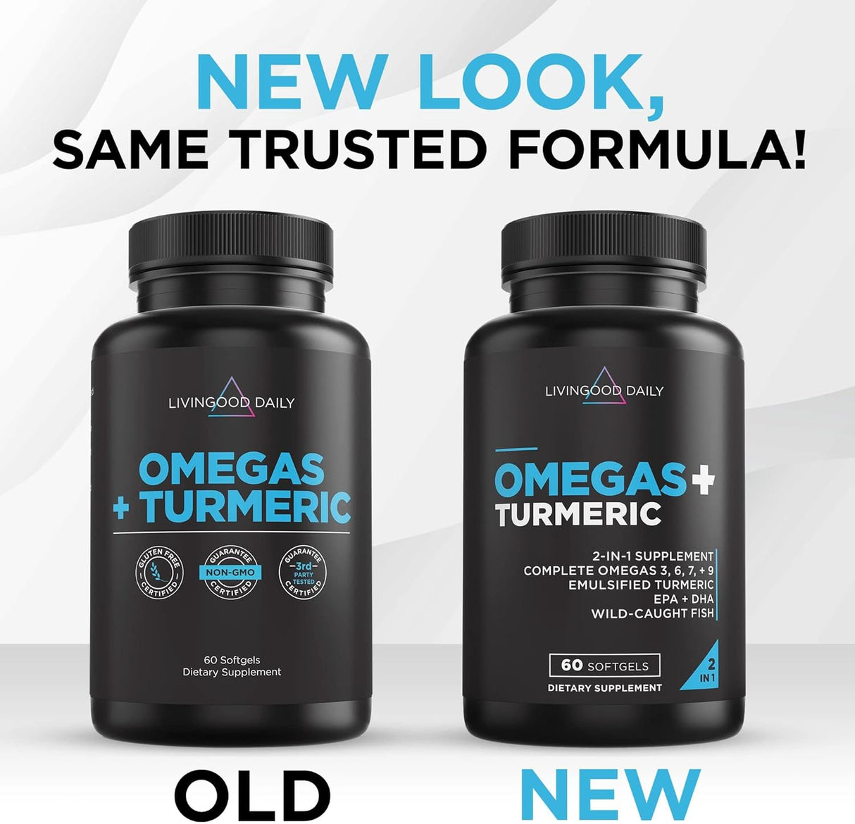 Suplemento Omega 3 6 9 con Cúrcuma Livingood Daily 60 Softgels