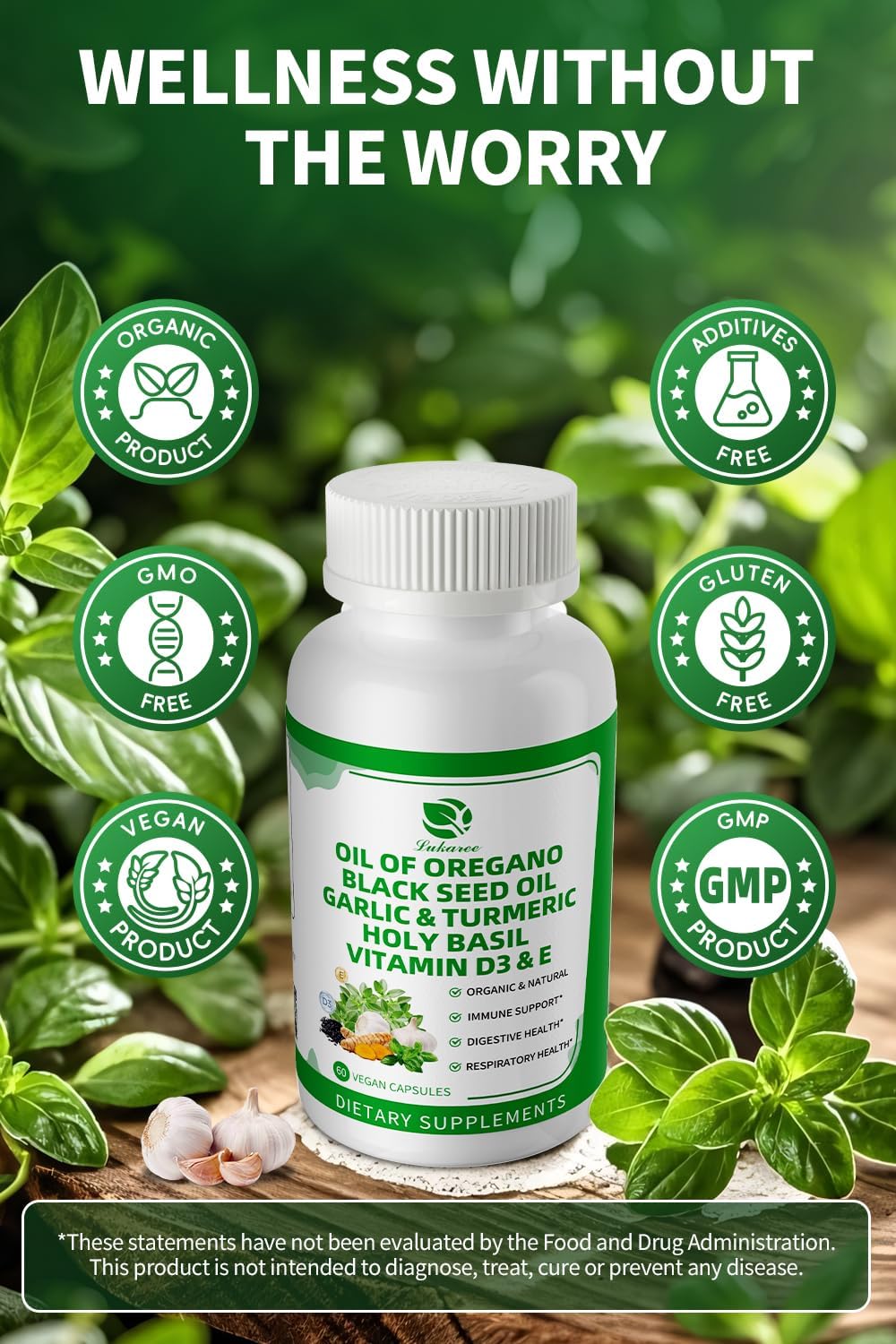 Aceite de Orégano Orgánico con Semilla Negra, 2 Meses