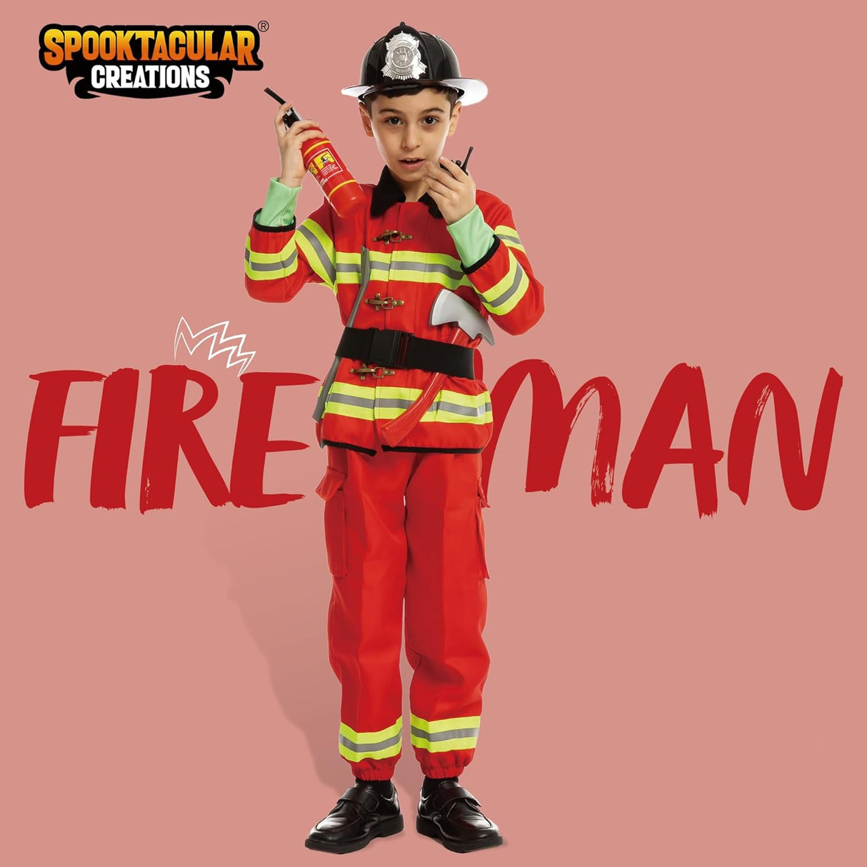 Disfraz de Bombero para Niños, Spooktacular Creations, Set