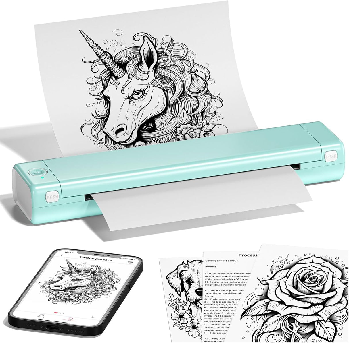 Itari Impresora portátil, Bluetooth inalámbrica sin tinta