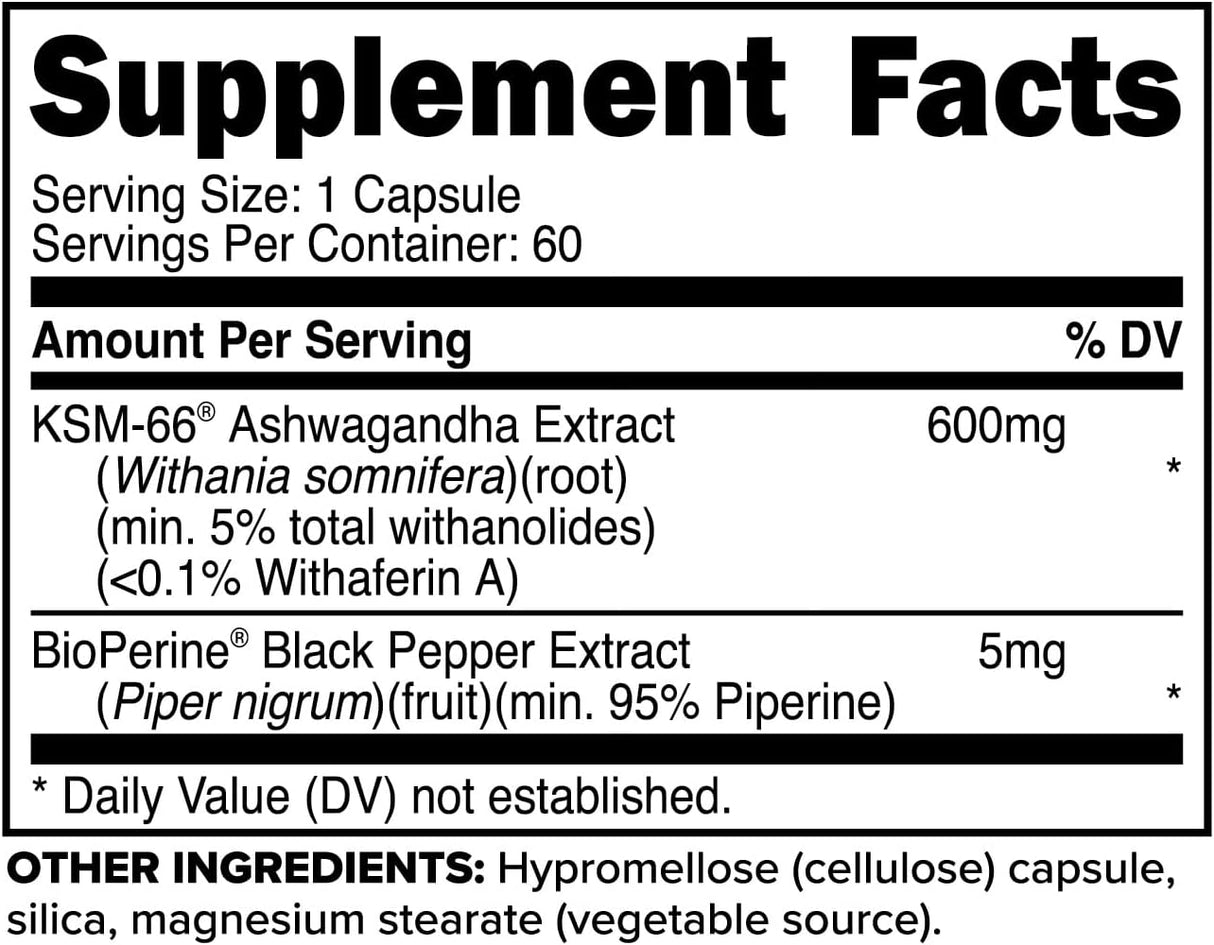 Extracto de Raíz de Ashwagandha KSM-66 - Primaforce 600mg