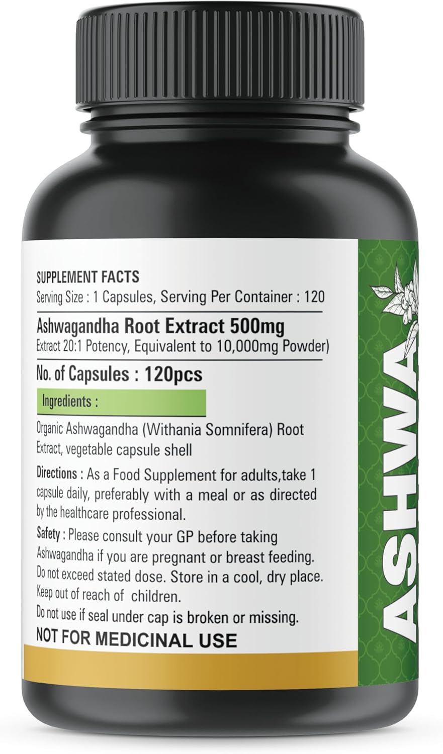 Suplementos de Ashwagandha XTRAKT, 120 cápsulas veganas