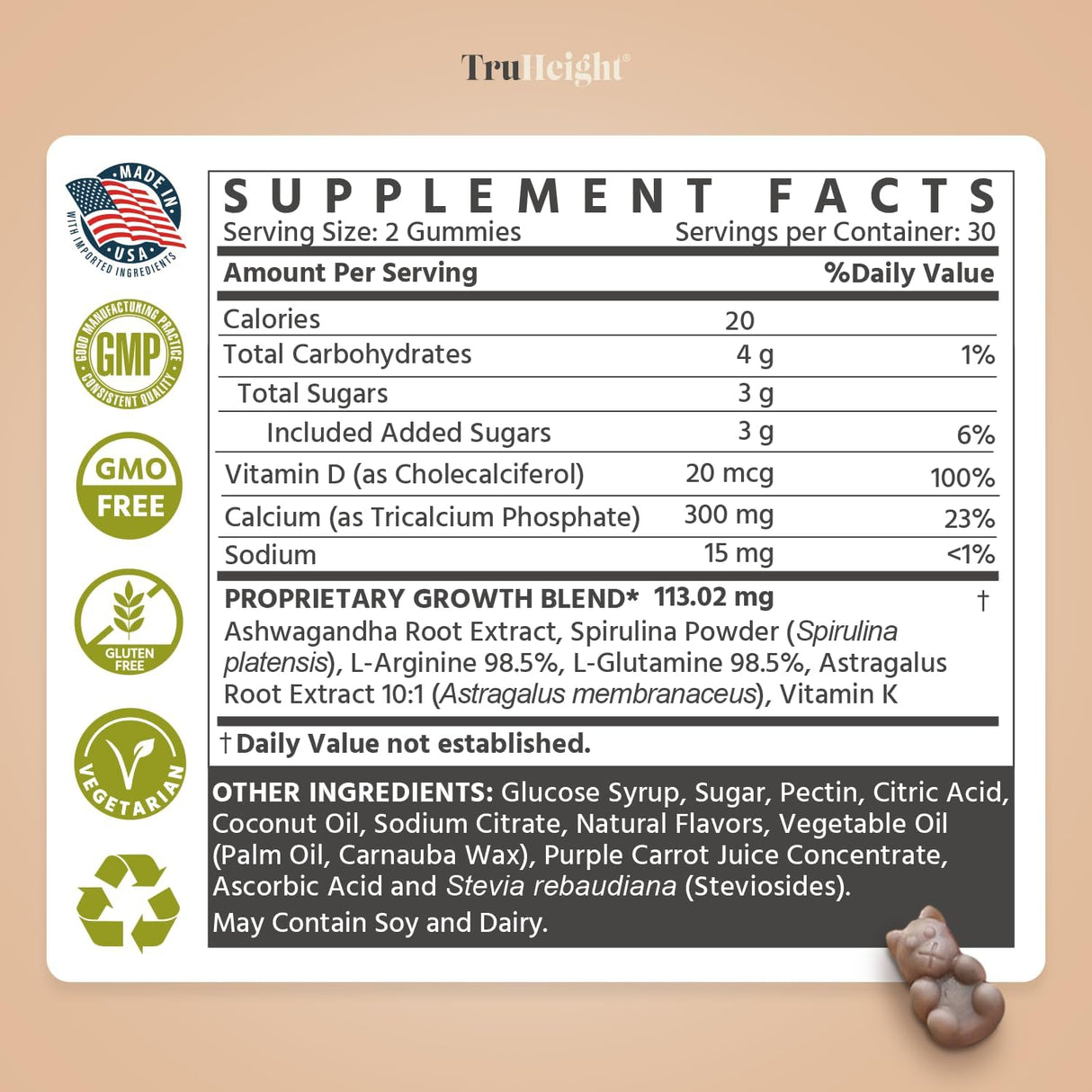 Gummies de Crecimiento TruHeight - Suplemento Natural para Niños