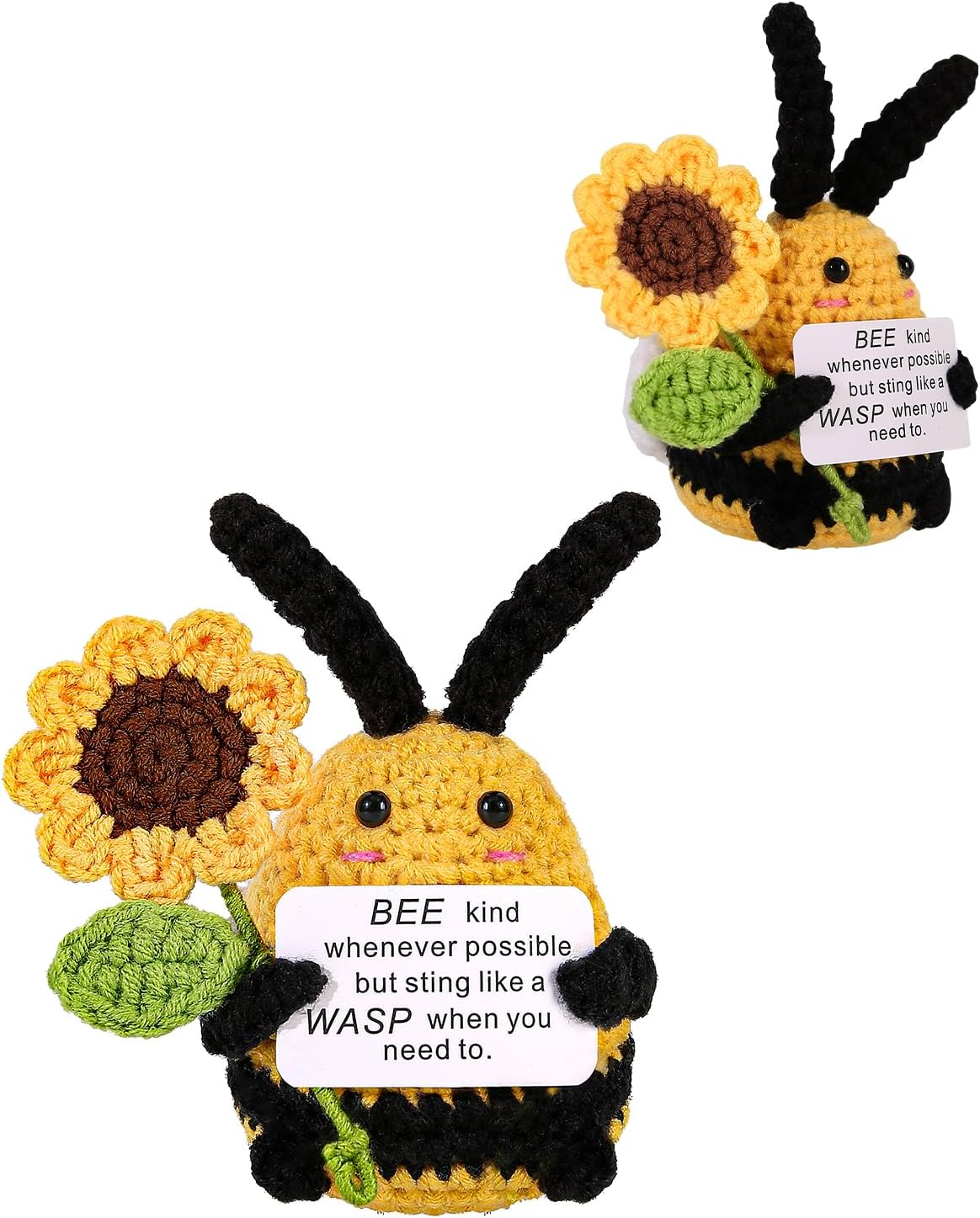 Muñeco de Papa Tejido, Mini Divertido, Tarjeta Positiva, Modelo Bee