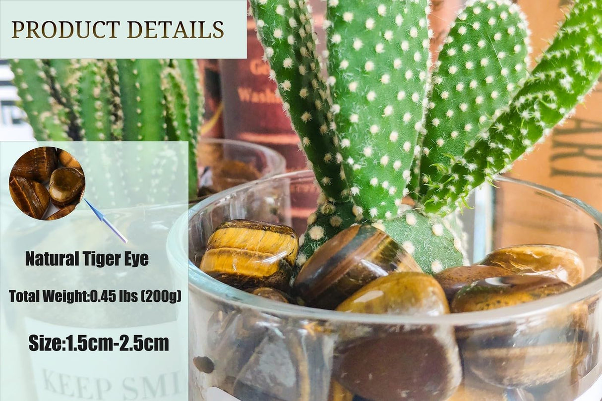 Set de cristales de ojo de tigre pulidos y naturales 0.45 lbs