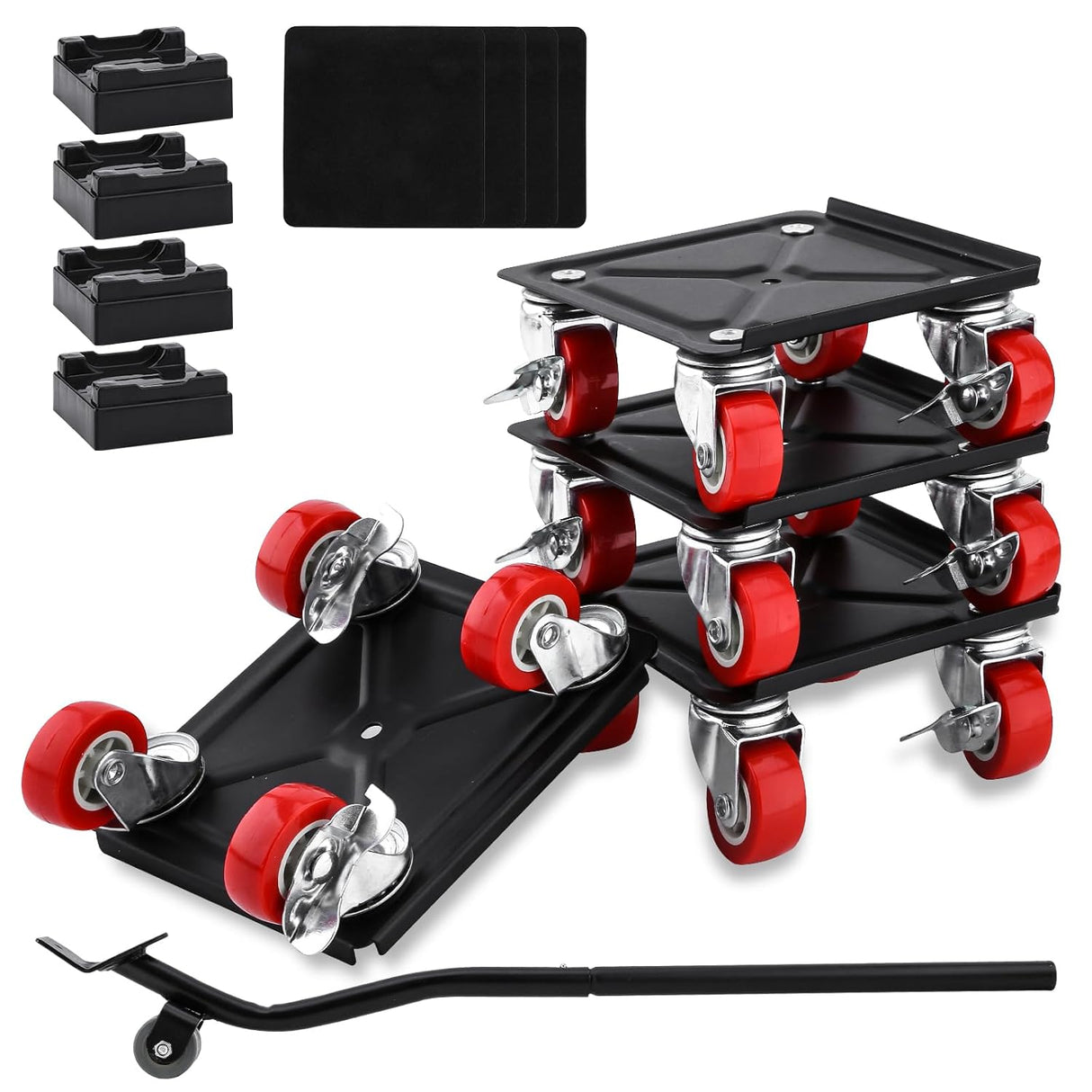 Carretillas Movedoras OCGIG, Carga 3000LBS, 4 Piezas