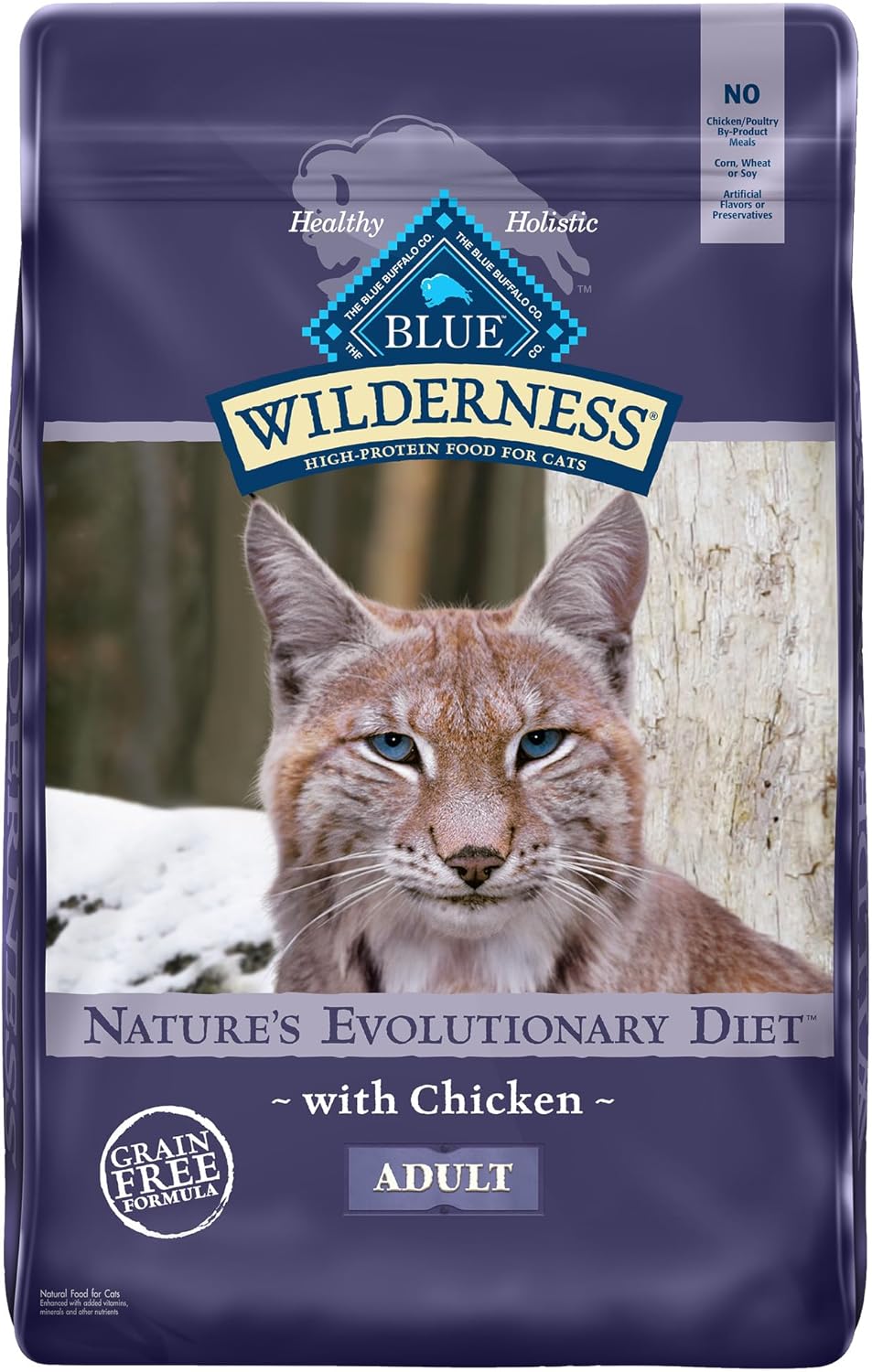 Blue Buffalo Wilderness - Alimento seco natural para gatos adultos, alto en proteínas, pollo, 9.5 libras