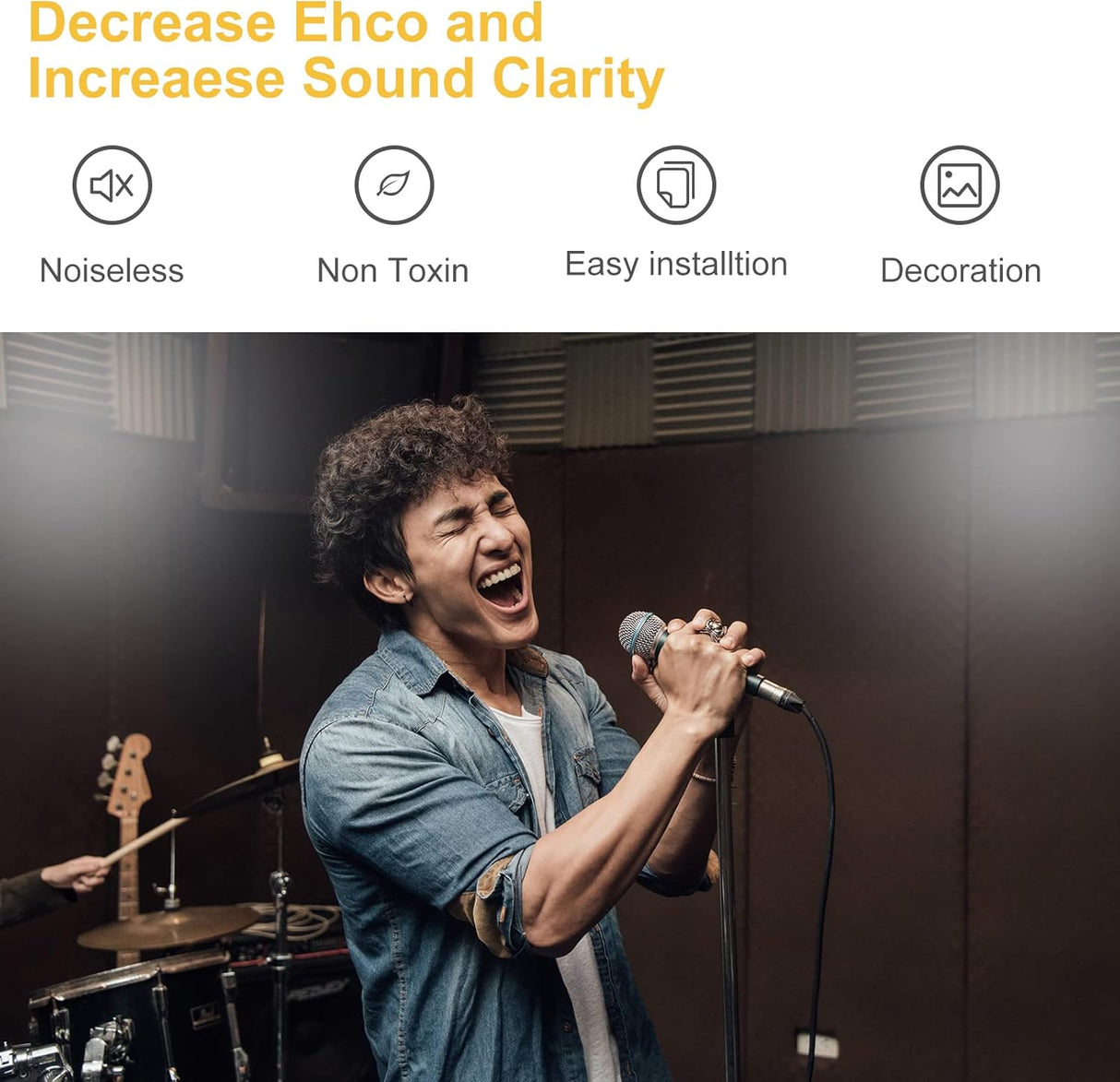 Paneles Acústicos JBER 12 Pck, 1 x 12 x 12, Autoadhesivos