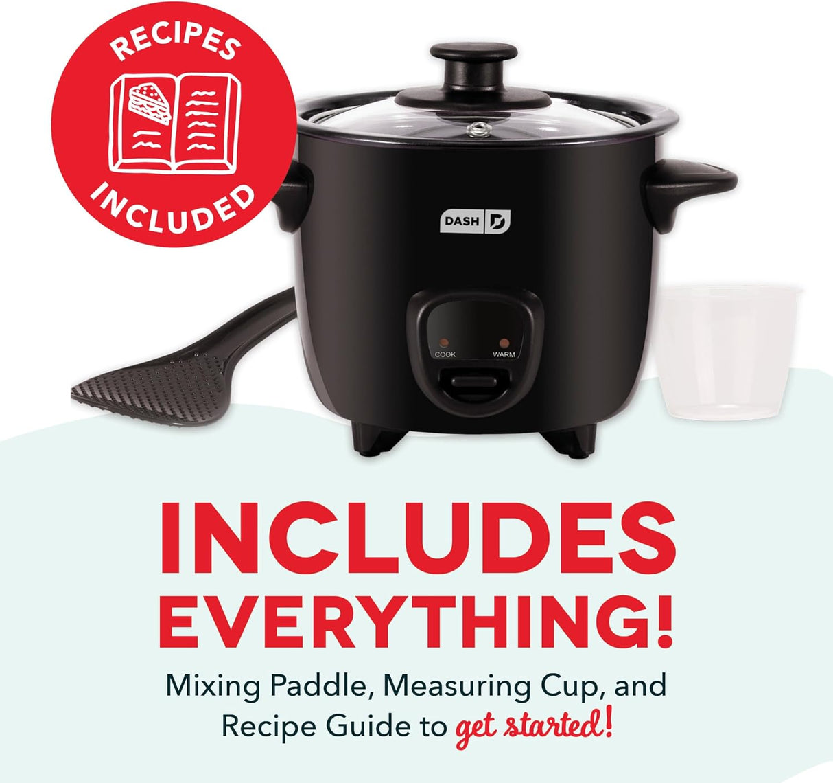 Olla Arrocera DASH Mini, 1.5 Cuartos, Antiadherente, Función Calor