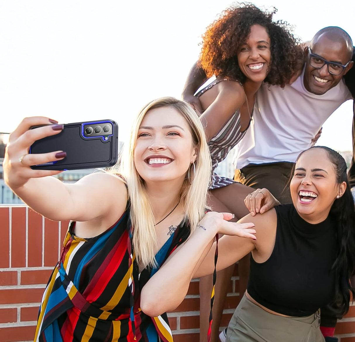 BaHaHoues Funda para Samsung Galaxy S22, Samsung S22 con soporte integrado, a prueba de golpes, polvo y caídas, de grado militar, funda protectora para Galaxy S22 5G de 6.1 pulgadas (azul oscuro/zafiro)