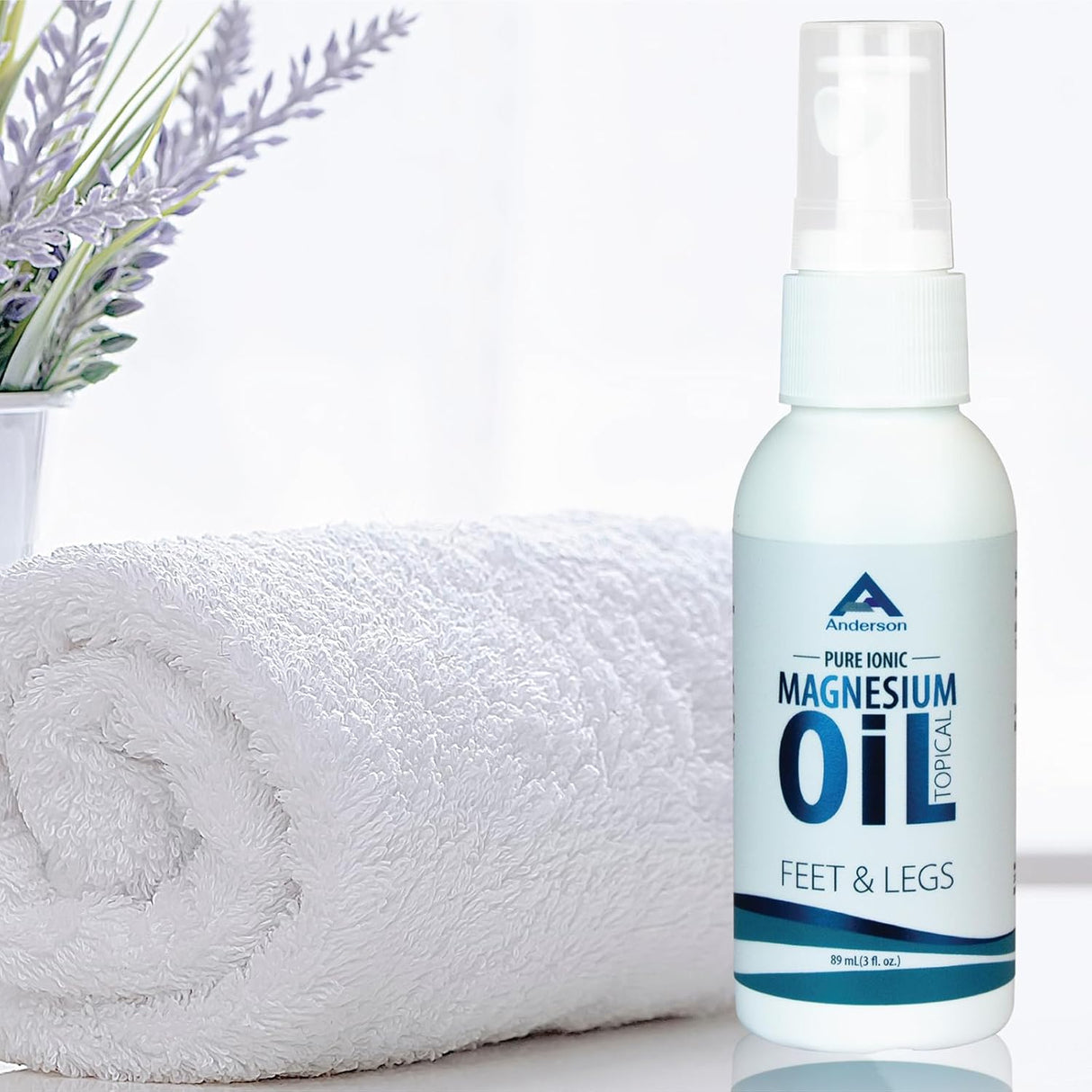 Spray de Magnesio para Pies y Piernas | Made en EE.UU. | Relajación y Alivio, 3oz