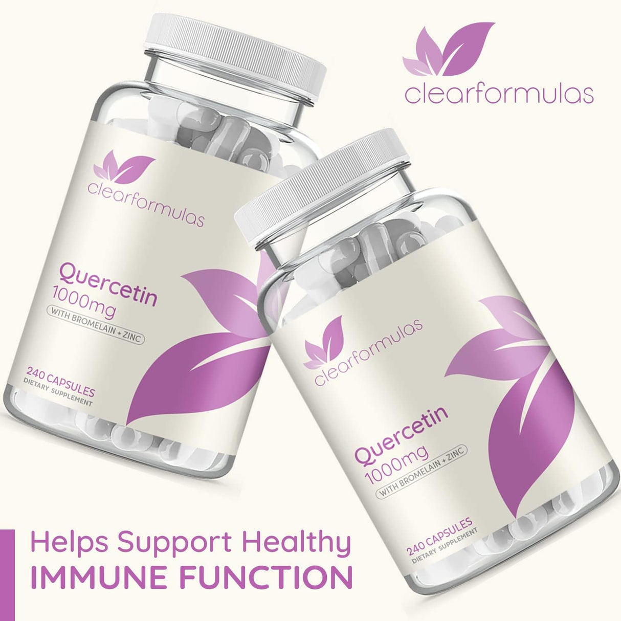 Quercetina 1000mg con Bromelina y Zinc, 240 Cápsulas